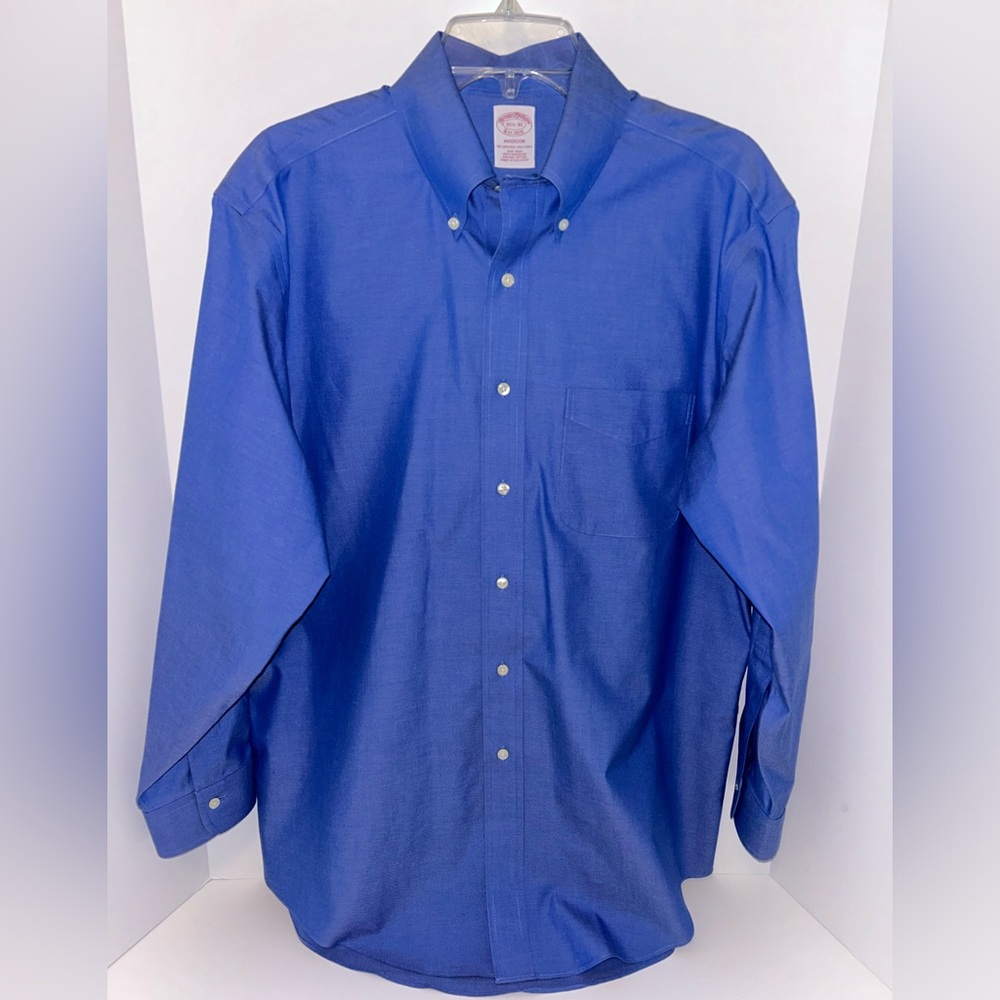 Brooks‎ Brothers “Madison” blue, non iron, long sleeve dress shirt sz 15.5, 32